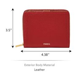 Fossil Logan Red Textured Bi-Fold Wallet for Women image 3