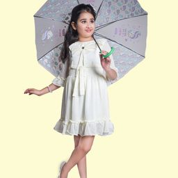 BAESD Girls Round Neck A-Line Dress-image-95