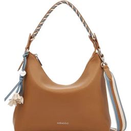 Miraggio Chocolate Textured Medium Hobo Bag-image-60