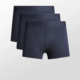 Rare Rabbit Navy Blue Cotton Slim Fit Solid Trunks (Pack of 3)-picture-29