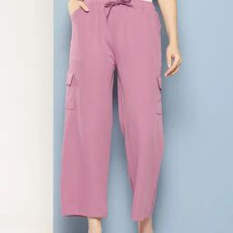 Aarika Pink Nylon Solid Pants-image-21