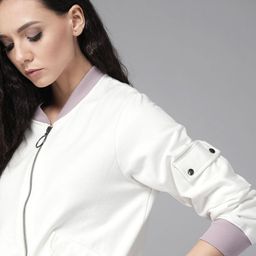Roadster Women White Solid Sweatshirt-image-25