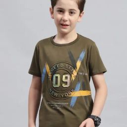 Monte Carlo Kids Olive Printed T-Shirt-picture-21
