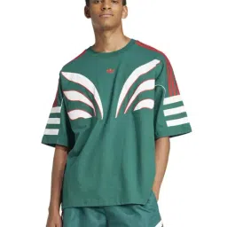 Adidas Originals Green Cotton Loose Fit Printed Sports T-Shirt-image-39