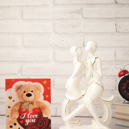 Archies White & Gold-Toned Solid Valentine Special Showpiece With Greeting Card-image-75