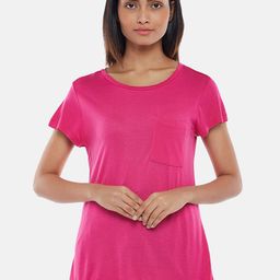 Dreamz by Pantaloons Women Pink Solid Lounge T-shirt-picture-25