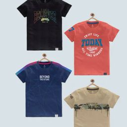 Codez Kids Multicolor Printed T-Shirt (Pack Of 4)-image-16