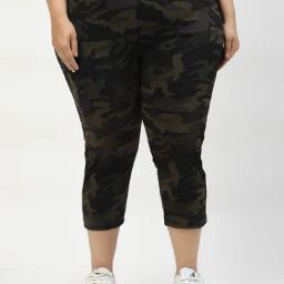 Melon by PlusS Green & Black Printed Capris-image-36