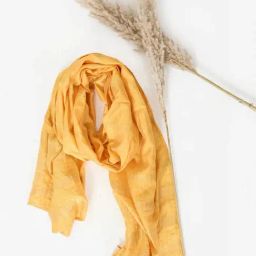 Mustard Yellow Embroidered Dupatta-22