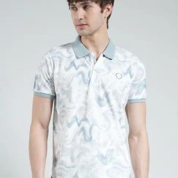 Monte Carlo Blue Regular Fit Printed T-Shirt-image-69