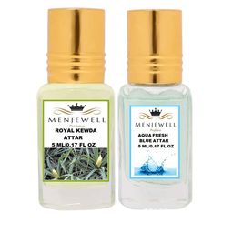 Menjewell Pack of 2 Attar - Royal Kewda & Aqua Fresh  Attar 5ml Each-14