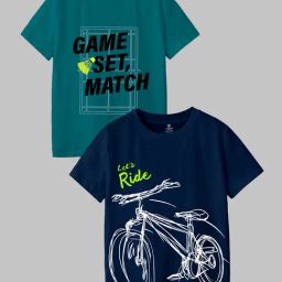Codez Kids Blue Printed T-Shirt (Pack Of 2)-image-98