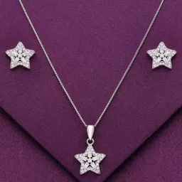 Kai Jewel Sterling Twinkling Starry Crystals Pendant with Chain & Earrings Set for Women-image-16