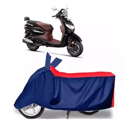 Auto Pearl Two Wheeler Cover with Bag for Hero Pleasure+ 110, Red & Blue-image-39