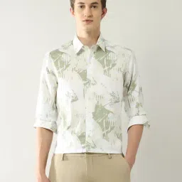 Arrow New York Green Cotton Slim Fit Abstract Shirt-image-48