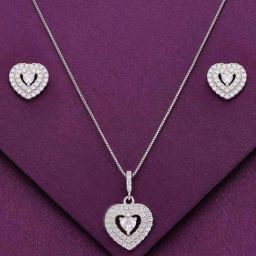 Kai Jewel Sterling A Hearty Tribute to Love Pendant with Chain & Earrings Set for Women-image-8
