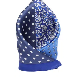 Louis Philippe Blue Printed Pocket Square-image-69