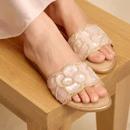 CAI Women Pink Coral Beaded Flats-picture-10