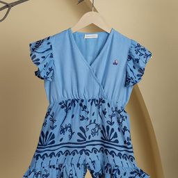 Purple United Kids Girls Printed Basic Jumpsuit-27