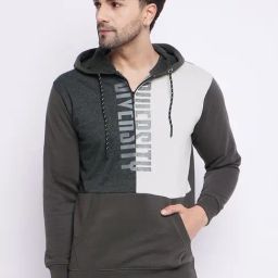 Duke Charcoal Regular Fit Printed Hooded Sweatshirt-6