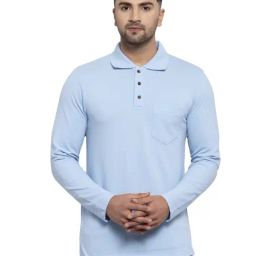 Kalt Men Full Sleeves Cotton Blend Polo Neck T-shirt-image-73