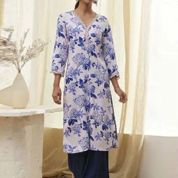 BIBA White Printed Kurtas-image-60