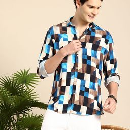 Mast & Harbour Abstract Printed Casual Shirt-image-27