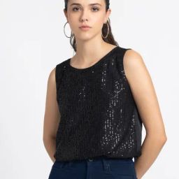 SHAYE Black Embellished Top-picture-42