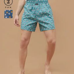 Fame Forever by Lifestyle Teal & Blue Printed Boxers - Pack of 2-image-7