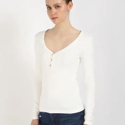 TOMMY HILFIGER Ecru Slim Fit Cotton Solid T-Shirt-picture-26