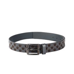 Louis Philippe Men Navy Blue Printed Leather Belt-image-13
