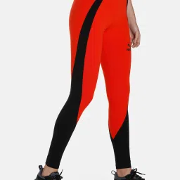 Puma Red & Black Color-Block Mid Rise Tights image 3
