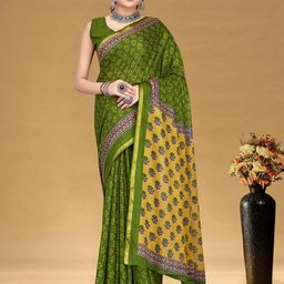 LeeliPeeri Designer Floral Printed Bagru Saree-image-97