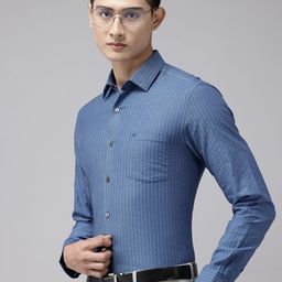 Arrow Pure Cotton Self Design Manhattan Slim Fit Formal Shirt-picture-20