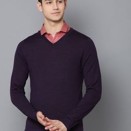 LINDBERGH Men Purple Solid Pullover Sweater-image-19