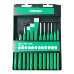 Hanbon Punch Chisel Set Steel 1.5-16 mm Green & Grey, 922112 (Pack of 12 Pcs)-30