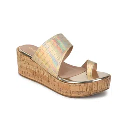 VALIOSAA Textured One Toe Wedge Heels-8