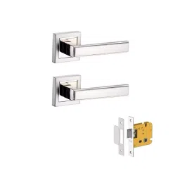 Dorset Kaira MLKAIWRSC 254 mm(10 Inch) Silver Chrome Finish Zinc Door Handle Lock Set-image-15