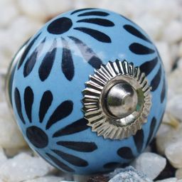 The Decor Mart Set Of 4 Blue & Black Ceramic Decorative Knobs-15