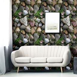 Asian royal Green & Grey Printed Self-Adhesive Waterproof Wallpaper-13