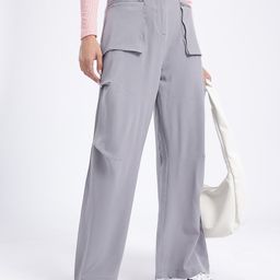 glitchez Women Functional Fits Pleated Wide Leg Trousers-image-41
