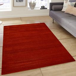 PRESTO Maroon Solid Hand Tufted Wool Anti-Skid Carpet-53