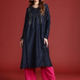 Anouk Tyohaar Collection Embellished A-Line Kurta-picture-14