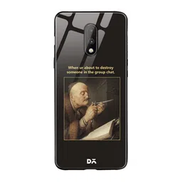 DailyObjects Black & Brown Group Chat OnePlus 7 Glass Case-17