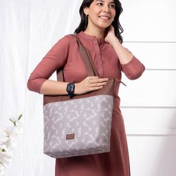 ZOUK Printed Shopper Jute Tote Bag-0