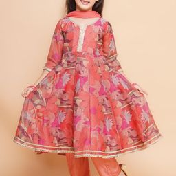 Bitiya by Bhama Girls Floral Printed Kurta with Sharara & Dupatta-picture-49