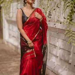 KALINI Zari Chanderi Saree With Blouse Piece-picture-13