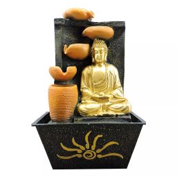 Buildream Polyresin Buddha Five Step Indoor Table Top Water Fountain with Adjustable Speed Control-image-45