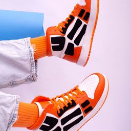 Big Fox Men Orange Colourblocked Sneakers-image-14