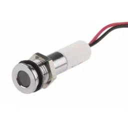 RS PRO White Panel Mount Indicator 220V AC, Mounting Hole Size 8 mm, Termination Type Lead Wires, IP Rating IP67, Model No 7001952-26